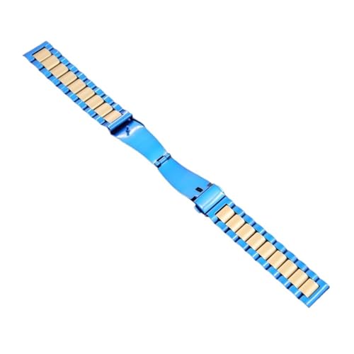 NBCNZCTSAS 22 mm 20 mm Edelstahl-Uhrenarmband passend for SAMSUNG Galaxy Watch 42 46 mm GEAR S3 Active 2 Classic passend for Galaxy Watch 3 Correas(Blue Gold Tool,22MM) von NBCNZCTSAS