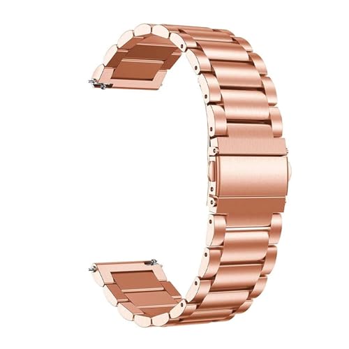 NBCNZCTSAS 22 mm 20 mm Edelstahl-Uhrenarmband passend for SAMSUNG Galaxy Watch 42 46 mm GEAR S3 Active 2 Classic passend for Galaxy Watch 3 Correas(Rose Gold,22MM) von NBCNZCTSAS