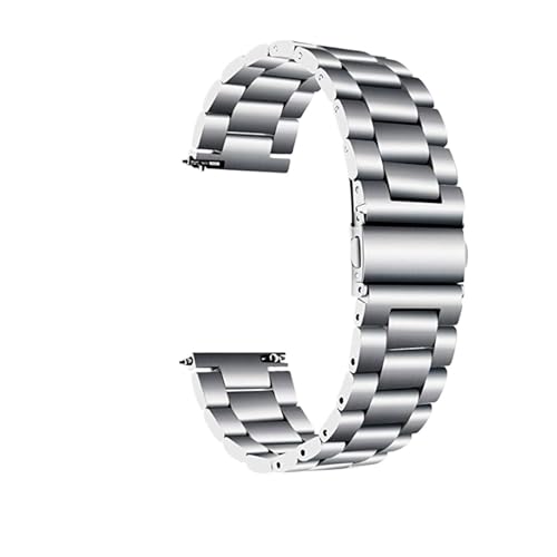 NBCNZCTSAS 22 mm 20 mm Edelstahl-Uhrenarmband passend for SAMSUNG Galaxy Watch 42 46 mm GEAR S3 Active 2 Classic passend for Galaxy Watch 3 Correas(Silver-Tool,20mm) von NBCNZCTSAS