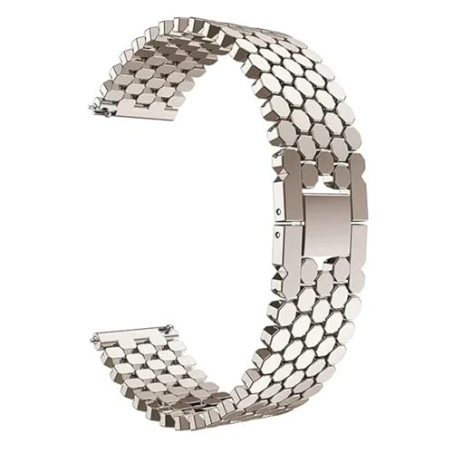 NBCNZCTSAS 22 mm 20 mm Edelstahlarmband passend for Samsung Galaxy Watch 3 45 mm Band Gear S3 Active 2 passend for Huawei Watch Armband passend for Amazfit(Starlight,22mm) von NBCNZCTSAS
