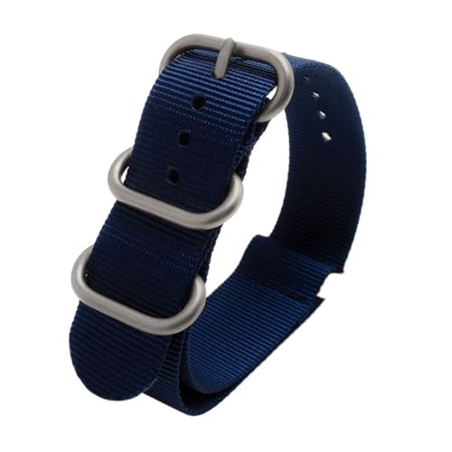 NBCNZCTSAS 22 mm 24 mm 26 mm Nylon-Sportarmband, modisches Armband-Zubehör, grünes Militär/blaues Uhrengürtel-Zubehör(Blue sk,21mm) von NBCNZCTSAS