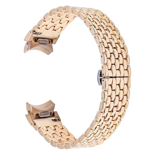 NBCNZCTSAS 22 mm Edelstahlarmband passend for Samsung Galaxy 6 5 4 44 mm 40 mm Classic 43 mm 47 mm 42 46 mm Band Reticulate 5Pro 45 mm Flake-Armband(639-RoseGold,Watch 5 Pro 45mm) von NBCNZCTSAS