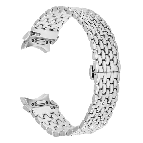 NBCNZCTSAS 22 mm Edelstahlarmband passend for Samsung Galaxy 6 5 4 44 mm 40 mm Classic 43 mm 47 mm 42 46 mm Band Reticulate 5Pro 45 mm Flake-Armband(639-Silver,Watch 6 5 4 40mm) von NBCNZCTSAS