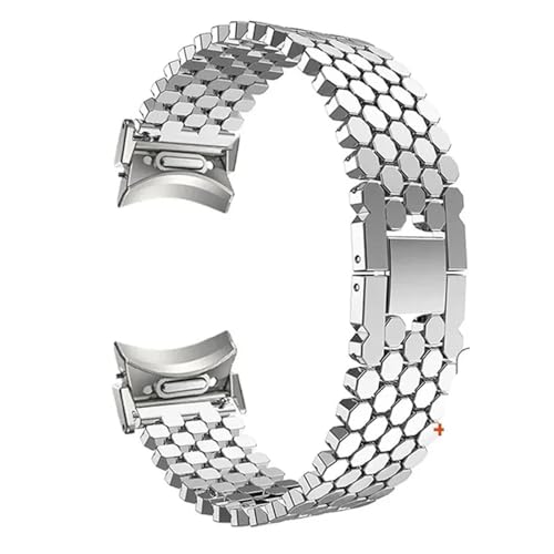 NBCNZCTSAS 22 mm Edelstahlarmband passend for Samsung Galaxy 6 5 4 44 mm 40 mm Classic 43 mm 47 mm 42 46 mm Band Reticulate 5Pro 45 mm Flake-Armband(Silver,Watch 6 5 4 44mm) von NBCNZCTSAS