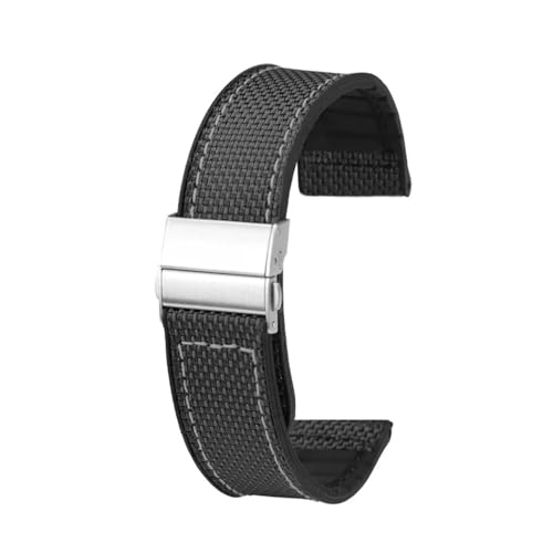 NBCNZCTSAS 22 mm Nylon-Silikon-Unterseite, passend for Huawei GT4 Uhrenarmband, GT3 Uhrenarmband, GT2 Watchgt3 Honor 4Pro Smart Uhrenarmband(Gray,20mm) von NBCNZCTSAS