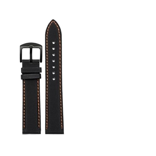 NBCNZCTSAS 22 mm Uhrenarmband aus Nylongewebe mit Schnellverschluss, passend for TAG Heuer F1 Rennwagen-Tauchband, Rindsleder, Stahl-Dornschließe, Werkzeuge(Orange line-black,21mm) von NBCNZCTSAS