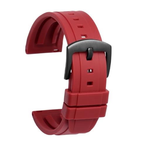 NBCNZCTSAS 22m Male Fit for Seiko Air Hole Fluoro Rubber Watchband Water Ghost 007 Small Mm Srpa21j1 SKX007 Canned Silicone Watch Strap(5801 red black,22mm) von NBCNZCTSAS