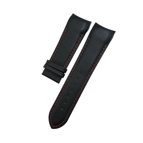 NBCNZCTSAS 22mm 23mm 24mm Leder Armband Fit for Tissot 1853 Couturier T035 T035627 T035410 Schwarz Braun Uhr Armband werkzeuge(Black Red,24mm) von NBCNZCTSAS