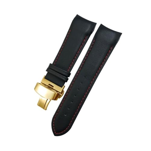 NBCNZCTSAS 22mm 23mm 24mm Leder Armband Fit for Tissot 1853 Couturier T035 T035627 T035410 Schwarz Braun Uhr Armband werkzeuge(Black Red-Gold,22mm) von NBCNZCTSAS