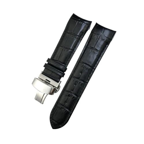 NBCNZCTSAS 22mm 23mm 24mm Leder Armband Fit for Tissot 1853 Couturier T035 T035627 T035410 Schwarz Braun Uhr Armband werkzeuge(Black-Silver,23mm) von NBCNZCTSAS