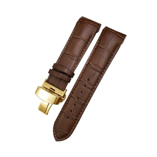 NBCNZCTSAS 22mm 23mm 24mm Leder Armband Fit for Tissot 1853 Couturier T035 T035627 T035410 Schwarz Braun Uhr Armband werkzeuge(Brown-Gold,22mm) von NBCNZCTSAS