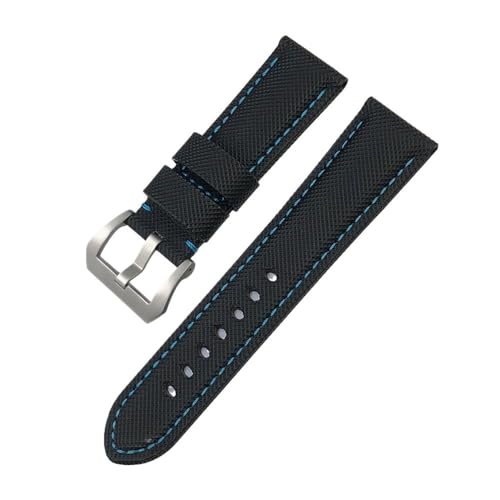 NBCNZCTSAS 22mm 24mm 26mm Nylon Textur Carbon Fiber Armband Fit for Panerai Fit for Luminor PAM1312 441 Schwarz armband Armband(Silver white,24mm) von NBCNZCTSAS