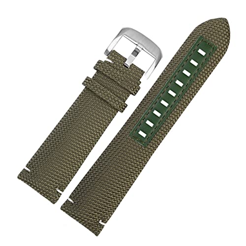 NBCNZCTSAS 22mm Nylon Canvas Uhrengurt Sport wasserdichtes Leder Armband Bandgürtel for Mido Fit for Ozean Fit for Stern M042.430 Accessoires(Army Green02) von NBCNZCTSAS