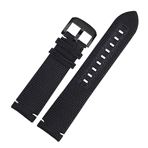 NBCNZCTSAS 22mm Nylon Canvas Uhrengurt Sport wasserdichtes Leder Armband Bandgürtel for Mido Fit for Ozean Fit for Stern M042.430 Accessoires(Black03) von NBCNZCTSAS