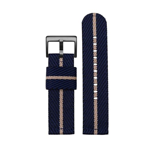 NBCNZCTSAS 24 mm Herren-Nylonarmband passend for Casio passend for PROTREK PRW-6600 PRG-600YB PRG-650 GA2000 Schnellverschluss Sportmode Canvas Uhrenarmband(Blue beige-black) von NBCNZCTSAS