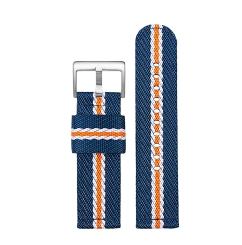 NBCNZCTSAS 24 mm Herren-Nylonarmband passend for Casio passend for PROTREK PRW-6600 PRG-600YB PRG-650 GA2000 Schnellverschluss Sportmode Canvas Uhrenarmband(Blue white yellow-sk) von NBCNZCTSAS
