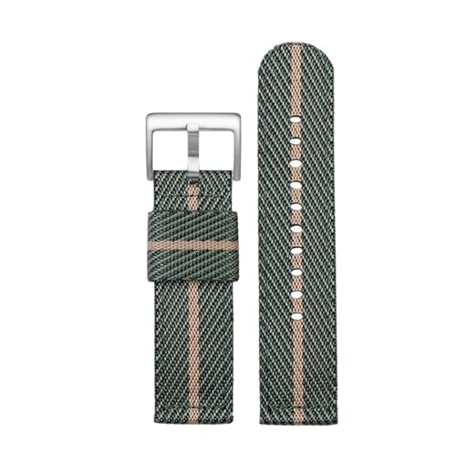 NBCNZCTSAS 24 mm Herren-Nylonarmband passend for Casio passend for PROTREK PRW-6600 PRG-600YB PRG-650 GA2000 Schnellverschluss Sportmode Canvas Uhrenarmband(Green rice-steel) von NBCNZCTSAS