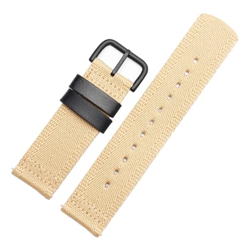 NBCNZCTSAS 24 mm Nylon-Canvas-Armband passend for Casio, passend for die PROTREK-Serie GA2000, PRG-600, PRW-6600, PRG-650, wasserdichtes Herren-Sportzubehör(Khaki black buckle) von NBCNZCTSAS