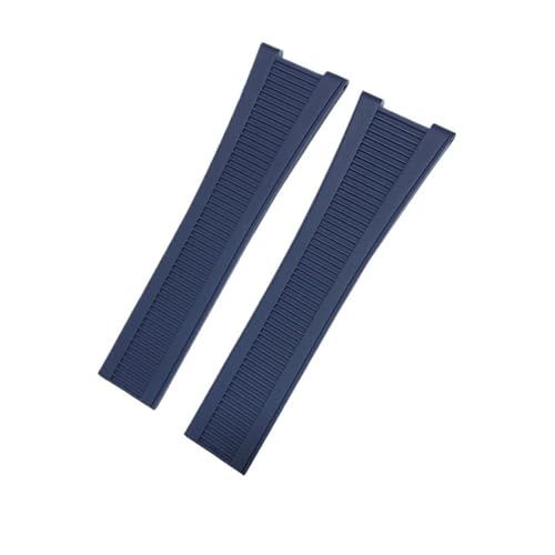NBCNZCTSAS 25 mm * 13 mm Silikon-Gummi-Armband, passend for Patek Philippe 5712 5711G, braun, schwarz, blau(Blue,ROSE LINK_SILVER) von NBCNZCTSAS
