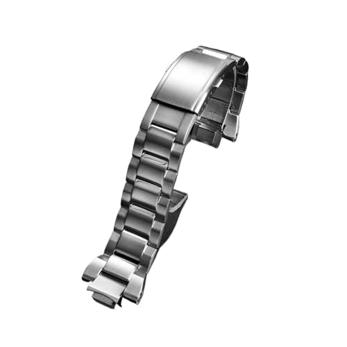 NBCNZCTSAS 26 * 14mm Konvexen Dünne Atmungsaktive Männer Handschlaufe Fit for CASIO Fit For G-Shock GST-B400 Nylon Rindsleder Uhr Band Armband zubehör(Steel metal) von NBCNZCTSAS
