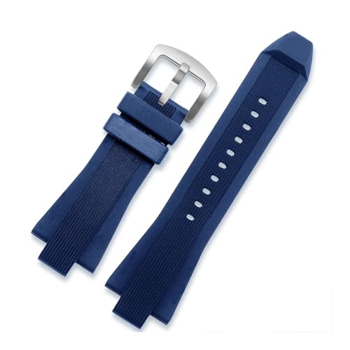 NBCNZCTSAS 29 * 13mm Gummi Armband Fit for MK Uhr Serie MK8184 MK8152 MK9020 MK8730 MK8761 8295 8296 Konvex Silikon herren Armband(Blue sk) von NBCNZCTSAS