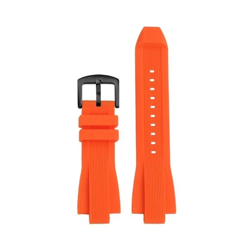 NBCNZCTSAS 29 * 13mm Gummi Armband Fit for MK Uhr Serie MK8184 MK8152 MK9020 MK8730 MK8761 8295 8296 Konvex Silikon herren Armband(Orange bk) von NBCNZCTSAS