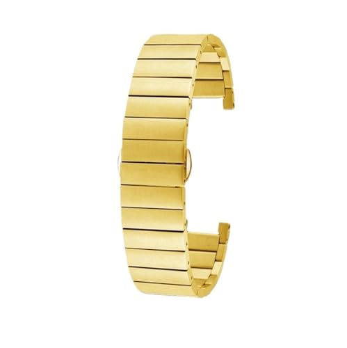 NBCNZCTSAS 4-farbiges gekerbtes Edelstahlarmband, passend for GC YA1332 1333 1335, 20 x 12 mm, 22 x 14 mm, 16 x 10 mm, Armband for Herren und Damen, ein modifiziertes Armband(Golden,20.12mm) von NBCNZCTSAS