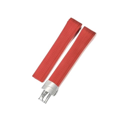 NBCNZCTSAS Arc Mouth Silikon-Uhrenarmband, passend for Patek Philippe Aquanaut5167A/5164 Granate, faltbar, 21 mm(Red-Steel-Z18) von NBCNZCTSAS
