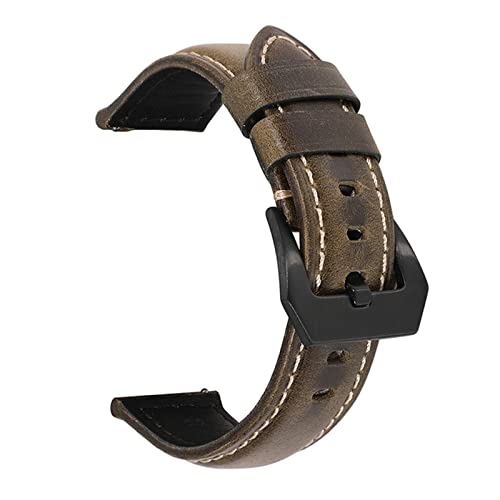 NBCNZCTSAS Armband Ölwachs Lederband Damen Herren Armband 18 20 22 24 26 Uhrenzubehör Passend for Panerai for Omega for IWC(Red,26mm) von NBCNZCTSAS