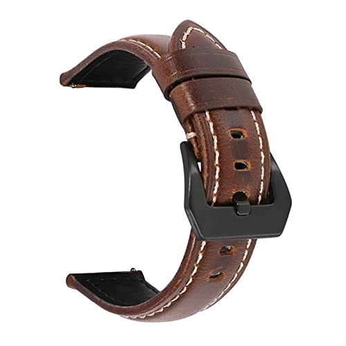 NBCNZCTSAS Armband Ölwachs Lederband Damen Herren Armband 18 20 22 24 26 Uhrenzubehör Passend for Panerai for Omega for IWC(Red wine,20mm) von NBCNZCTSAS