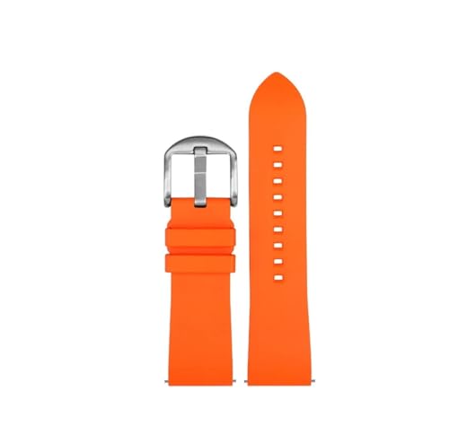 NBCNZCTSAS Armband aus Fluorkautschuk, passend for Casio, passend for die PROTREK-Serie PRW-60/PRW-6900 PRW-6800Y PRG600, Sportarmband, wasserdichtes Herrenarmband(Orange silver pin,20mm) von NBCNZCTSAS