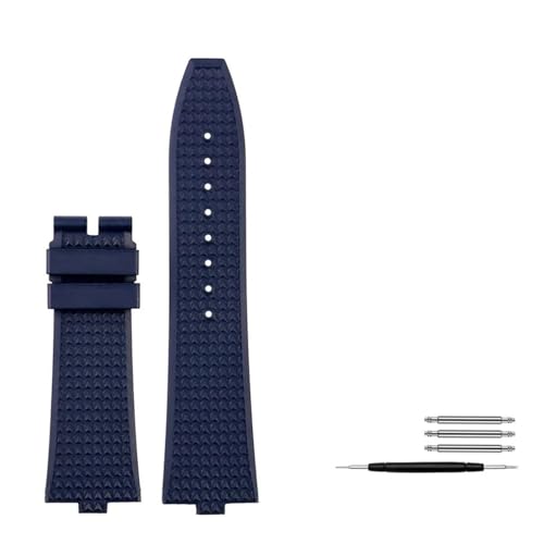 NBCNZCTSAS Armband aus Fluorkautschuk passend for Vacheron Constantin 4500V 5500V 7900 Serie Uhrenarmband vc konvexe Öffnung 7 mm Armbanduhrenband(Blue no buckle) von NBCNZCTSAS