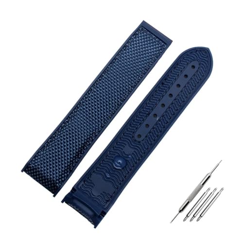 NBCNZCTSAS Armband mit gebogenem Ende, passend for Omega, passend for Seamaster 300, passend for Ocean Speedmaster 8900, passend for Planet Ocean, 20 m, 22 mm Stoff, Nylon-Gummi-Herrenarmband(Colour 5 von NBCNZCTSAS