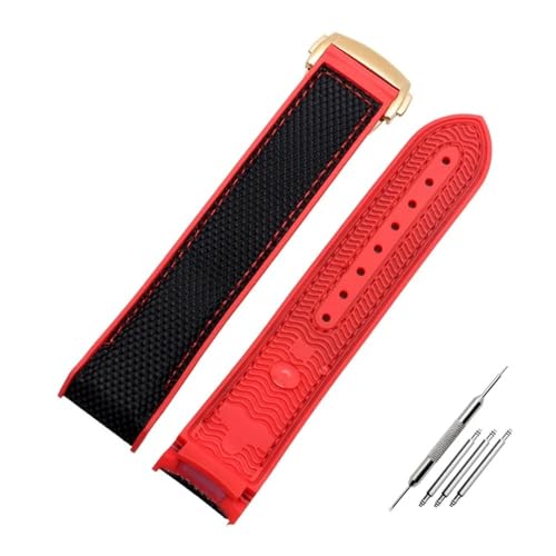 NBCNZCTSAS Armband mit gebogenem Ende, passend for Omega, passend for Seamaster 300, passend for Ocean Speedmaster 8900, passend for Planet Ocean, 20 m, 22 mm Stoff, Nylon-Gummi-Herrenarmband(Colour 1 von NBCNZCTSAS