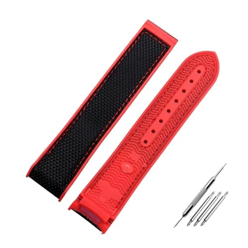 NBCNZCTSAS Armband mit gebogenem Ende, passend for Omega, passend for Seamaster 300, passend for Ocean Speedmaster 8900, passend for Planet Ocean, 20 m, 22 mm Stoff, Nylon-Gummi-Herrenarmband(Colour 1 von NBCNZCTSAS