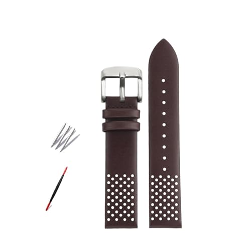 NBCNZCTSAS Braunes Armband passend for Timex-Lederarmband mit wasserdichter hochwertiger Retro-Uhrenkette for Herren T49963/TW2R79/8010(Dark Brown-silver) von NBCNZCTSAS