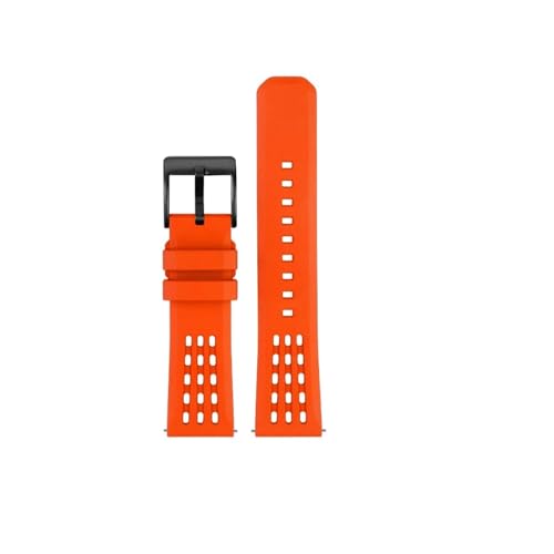 NBCNZCTSAS Design Hochwertiges Uhrenarmband aus Fluorkautschuk mit poröser Struktur und Schnellverschluss, 20 mm, 22 mm, passend for Breitling Outdoor-Sportarmband(Orange black buckle,22mm) von NBCNZCTSAS