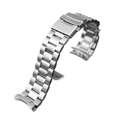 NBCNZCTSAS Edelstahl-Armband, gebogenes Armband, passend for Casio EFV-540 BEM501/506 EFB-660 BEM-506 ECB900, Herrenarmband, 20 mm, 22 mm(A silver,22mm) von NBCNZCTSAS