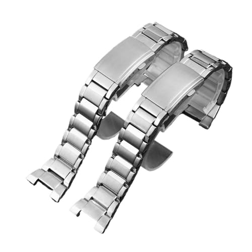 NBCNZCTSAS Edelstahl-Armband, passend for Casio, passend for G-Shock, Herz aus Stahl, GST-B500BD/GST-B500 AD, Uhrenarmband, Metall-Faltschließe(Black) von NBCNZCTSAS