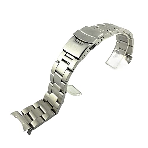 NBCNZCTSAS Edelstahl -Uhrenband 20mm 22 mm Gurt Armband Fit for gekrümmte Ende Uhrengurt Doppelverriegelungs -Schnalle -Austausch Handgelenkriemen(Type C,22mm) von NBCNZCTSAS