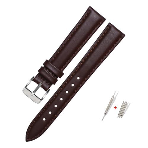 NBCNZCTSAS Fit for FOSSIL Leder Uhr Band for ES3737/3795/3843/4385/4386/4338 Strap 14mm 16mm 18mm Frauen Mode Zubehör(Brown-silver,14mm) von NBCNZCTSAS