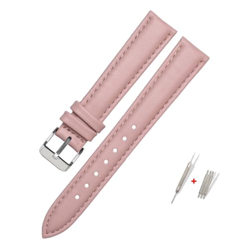 NBCNZCTSAS Fit for FOSSIL Leder Uhr Band for ES3737/3795/3843/4385/4386/4338 Strap 14mm 16mm 18mm Frauen Mode Zubehör(Pink-silver,18mm) von NBCNZCTSAS