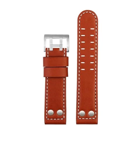 NBCNZCTSAS Fit for Hamilton Khaki Aviation Uhr H77616533 H77616533 Uhr Armband Leder Fit for Jazz Field Männer Armband 20 22 Militär stil(Red brown silver,20mm) von NBCNZCTSAS