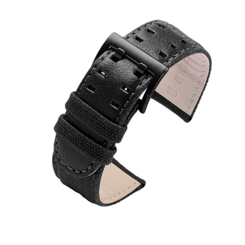 NBCNZCTSAS Fit for Hamilton Khaki Field Uhr H760250/h77616533/h70605963 H68201993 Uhrenarmband Leder Nylon Herrenuhrenarmband 20mm 22mm(Black canvas bk,20mm) von NBCNZCTSAS
