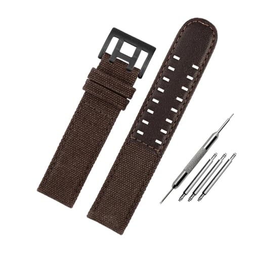 NBCNZCTSAS Fit for Hamilton Khaki Field Uhr H760250/h77616533/h70605963 H68201993 Uhrenarmband Leder Nylon Herrenuhrenarmband 20mm 22mm(Brown black clasp,22mm) von NBCNZCTSAS