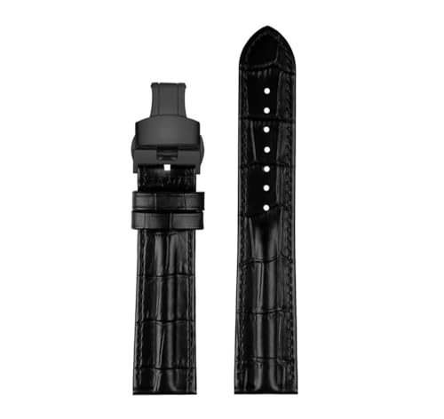 NBCNZCTSAS Fit for Hamilton Lederarmband Khaki H7060573 Armband Hautstruktur Armband 20 mm 22 mm Herren Schwarz Braun(A black black F,22mm) von NBCNZCTSAS