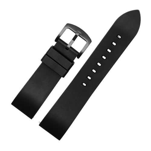 NBCNZCTSAS Fluorkautschuk-Uhrenarmband, 20 mm, 21 mm, 22 mm, 23 mm, 24 mm, passend for Rolex, passend for Omega, passend for Seiko, passend for Tissot-Uhren, Schnellverschluss-Armband(Black bk,22mm) von NBCNZCTSAS