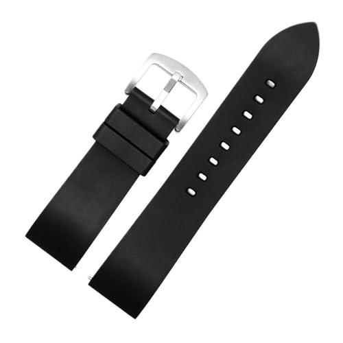 NBCNZCTSAS Fluorkautschuk-Uhrenarmband, 20 mm, 21 mm, 22 mm, 23 mm, 24 mm, passend for Rolex, passend for Omega, passend for Seiko, passend for Tissot-Uhren, Schnellverschluss-Armband(Black sk,24mm) von NBCNZCTSAS