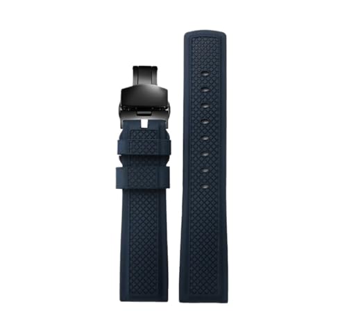 NBCNZCTSAS Fluorkautschukarmband 19 mm 20 mm 21 mm 22 mm Ersatzarmband passend for Tudor, passend for Seiko, passend for Tissot-Uhren for Herren(04-Blue bkack,19mm) von NBCNZCTSAS