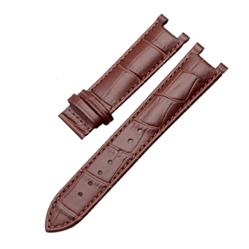 NBCNZCTSAS Gekerbtes Armband for GC, Passform for Guess, Passa, wasserdichtes Lederarmband, 20 mm, 22 x 13 mm, Herren(Brown-c-no clasp,22.13mm) von NBCNZCTSAS